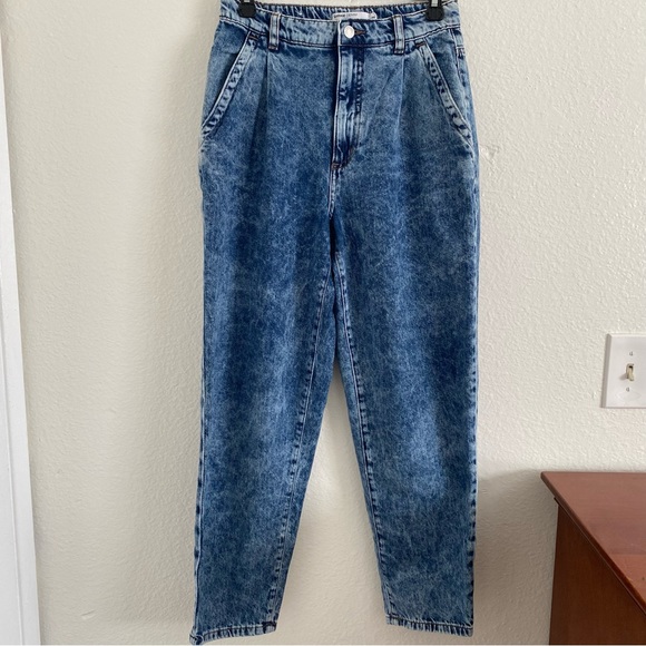 Garage Denim High Rise Pleated Acid Wash 80’s Mom Jeans Size 03|26 - Picture 4 of 8